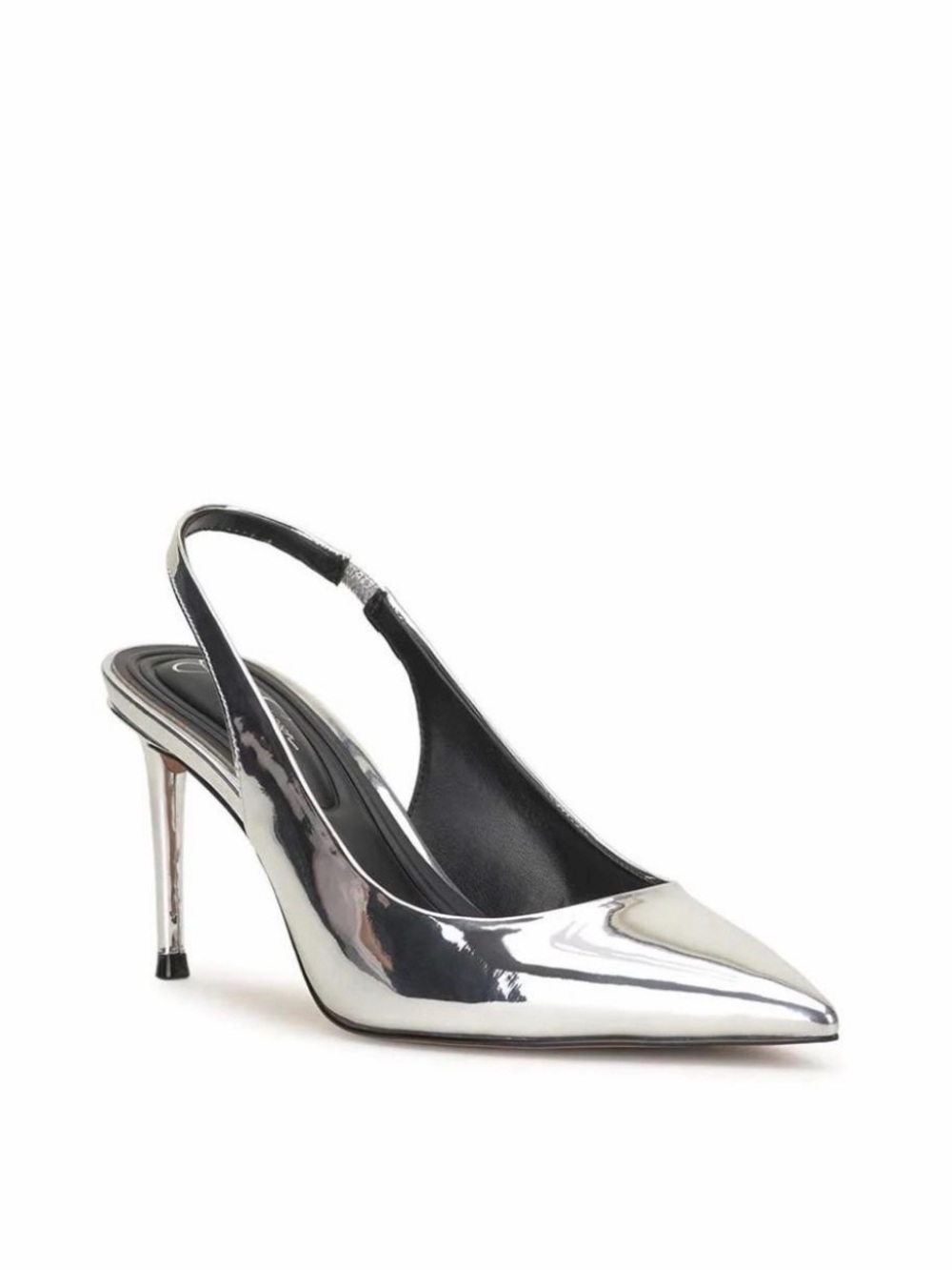 Jessica Simpson Metallic Silver Pointed Toe Slingback Flats